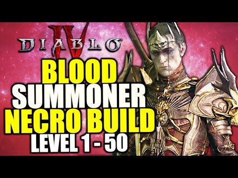 Diablo 4 Necromancer Leveling Build 1-50 for Season 2 - HUGE Damage Blood Summoner Build
