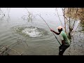 Amazing fishing| catching very big Rohu fishes in indian river| wild fishing