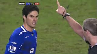 Mikel Arteta Red Card for Everton vs Arsenal 2007