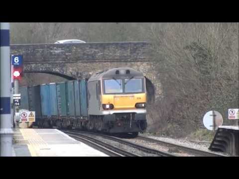 (HD) DB/EWS Grey 92036 'Bertolt Brecht' passes Bearsted working the 6B45 15.3.13