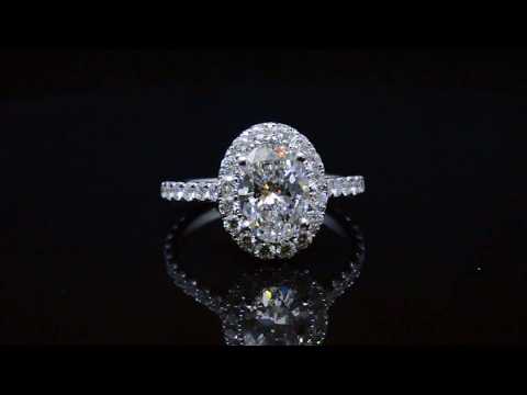 Halo Oval Brilliant Cut Diamond Engagement Ring