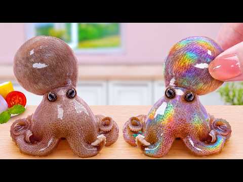 Recipes for Seafood Lover 🐟 How To Cook Japanese Karaage Octopus Mukbang 😋 Tina Mini Cooking