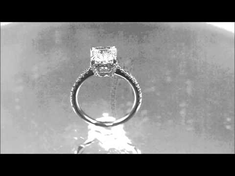 18K WHITE GOLD CUSHION CUT DIAMOND ENGAGEMENT RING ART DECO 2.25CT EGL USA H-VS2 - KNR INC - 664