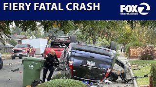 Video shows San Jose driver push car down street in fiery head-on crash