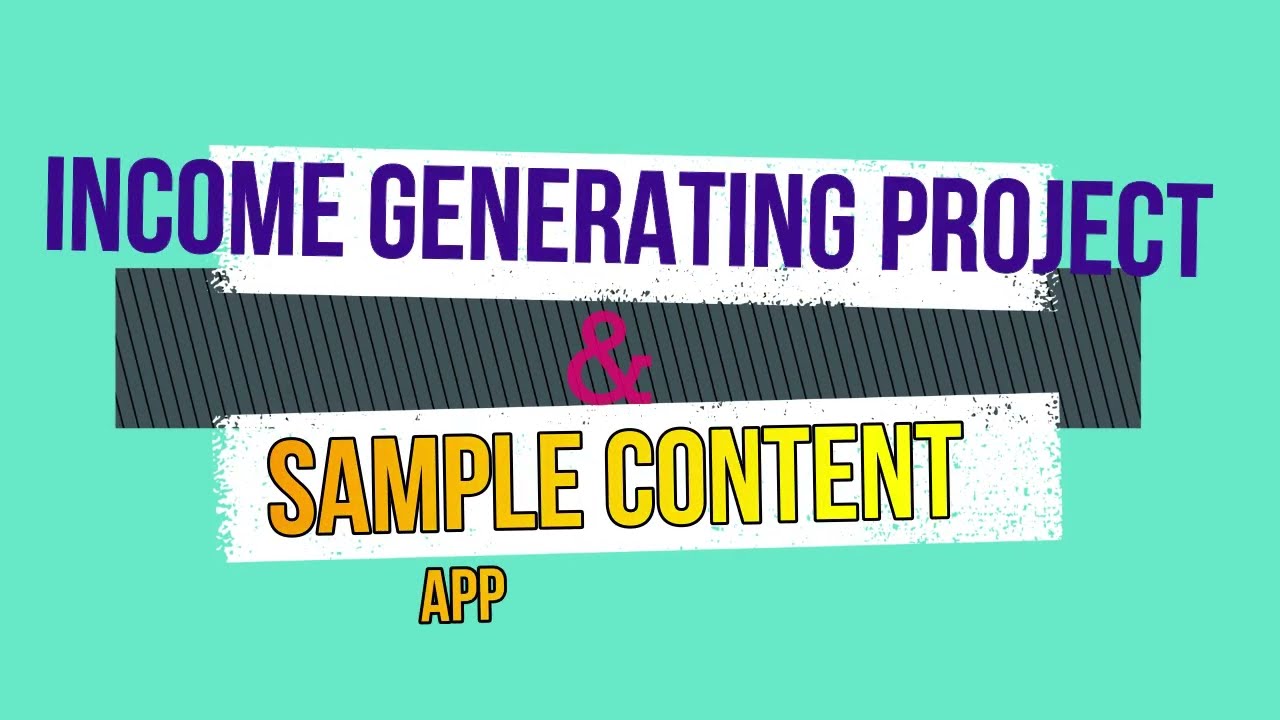 Income Generating Project Sample with content approved