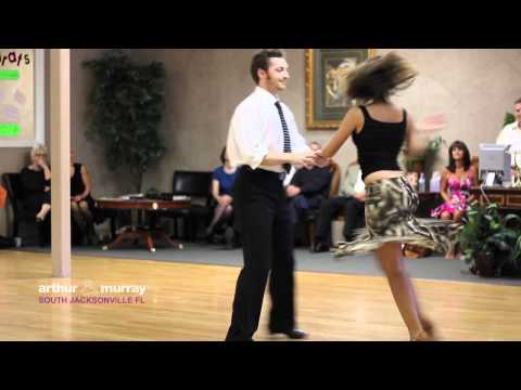 Arthur Murray South Jacksonville Fl dance instructors demonstrate the Hustle