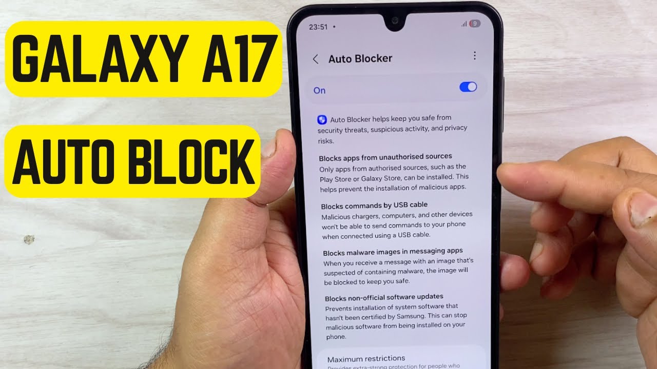 How to Enable Auto Blocker on Samsung Galaxy A17 | Block Spam & Malicious Apps Easily