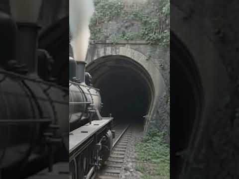 Trem entrando no túnel da samambaia, Borborema PB, reprodução por IA, inscrevam se no canal 👍