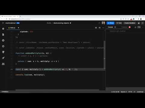 How to destructure from Objects