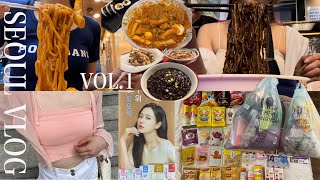 【韓国vlog】ソウル1人旅🇰🇷ソロモッパン🍜🌶️🧀本場ジャージャー麺とトッポッキマシッソ〜！爆食・爆買い・韓国コンビニ・美容課金！独身女の月1渡韓vol.1✈️