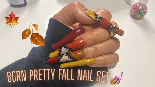 🍂Fall Nail Designs for Beginners🍁 XXL Coffin Full Tips