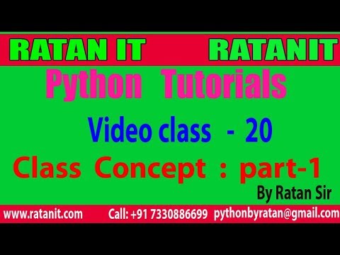 Python Tutorial Video Class 20 Python Class Concept By Ratan Sir