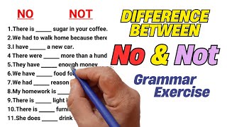 NO or NOT | What Is The Difference? | English Grammar Exercise✍📚