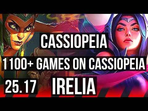 CASSIOPEIA vs IRELIA (TOP) | 44k DMG, 15/3/9, 1100+ games, Dominating | EUW Challenger | 25.17