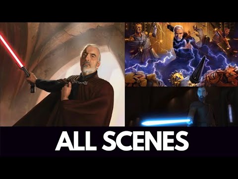 Count Dooku all scenes (TotJ, 2, Clone Wars, 3, Bad Batch, Mandalorian)