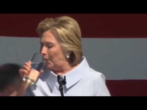Hillary Clinton strange object in glass - health scandal