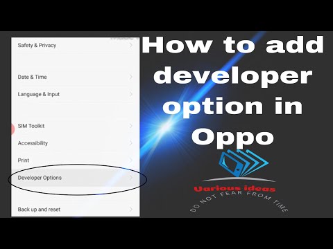 How to enable developer option in oppo