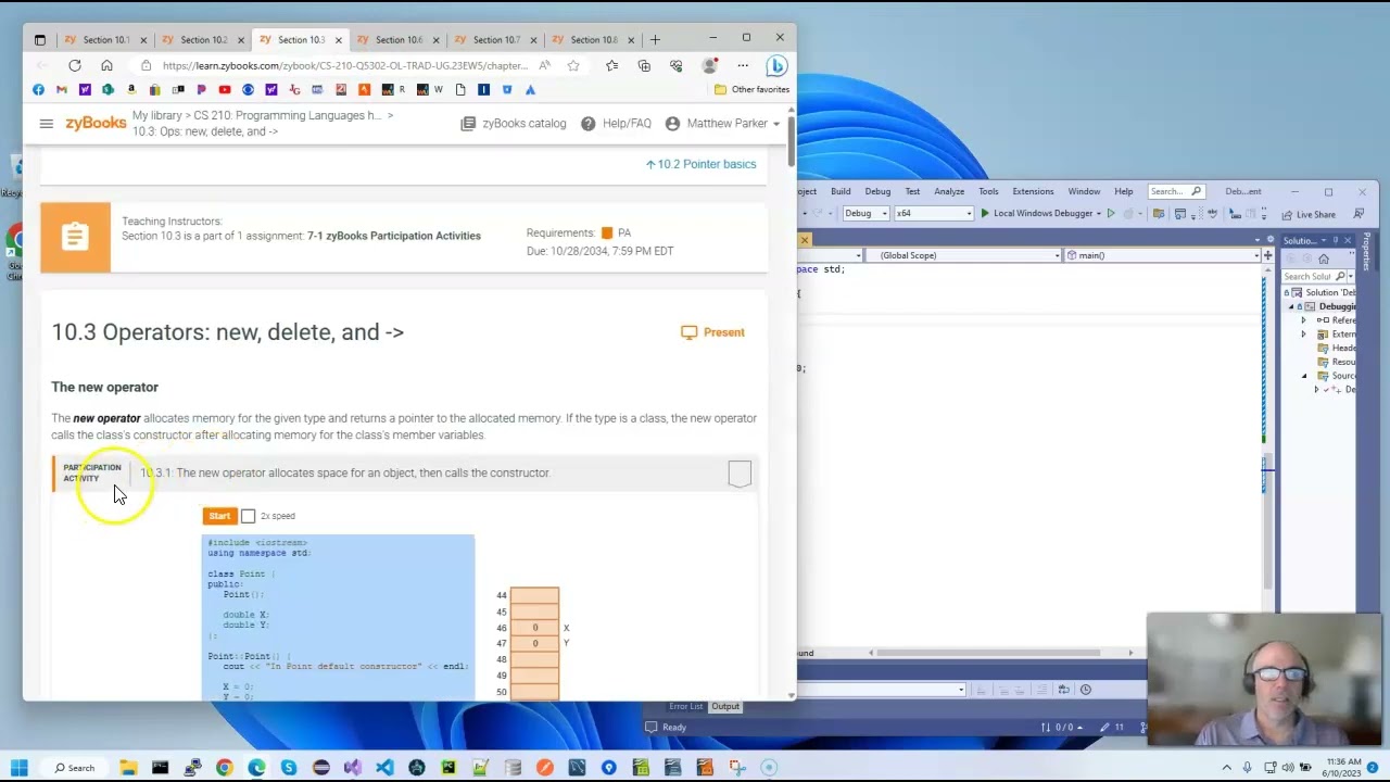 CS 210 zyBooks Ch 10, Pointers Part 1