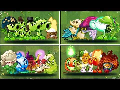 Team Pea Vs Squash Vs MayBee Vs Bamboo Spartan - Which Team Plant Strongest？- PvZ 2 Team 04 Plant