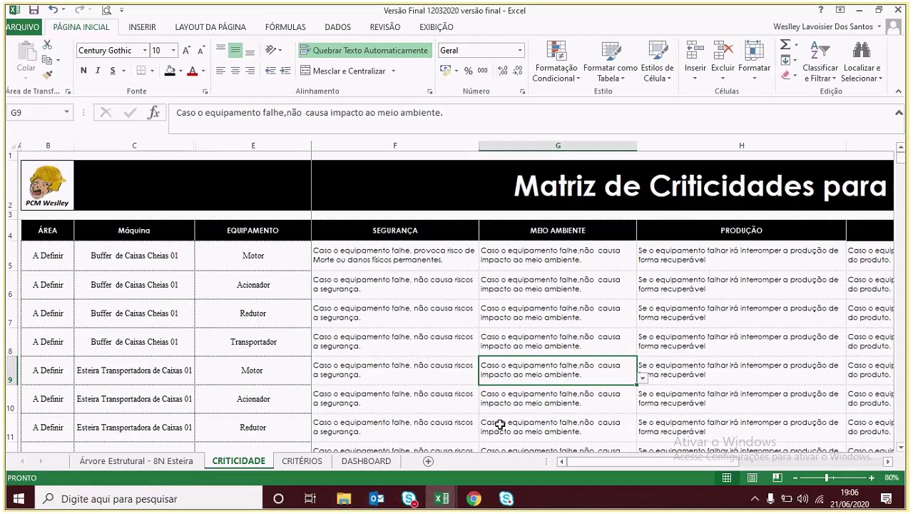 Aula 03 - Implantação de PCM - Criticidade ABC de Equipamentos