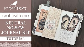 How to Make A Neutral No-Sew Junk Journal 🤍 | Junk Journal January | Neutral No-Sew Tutorial 167