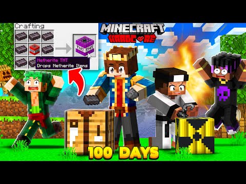100 days but YOU CAN CRAFT SUPER OP TNTs In Hardcore Minecraft 😱