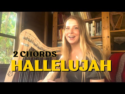Easiest Harp Song- Only 2 chords- Hallelujah -Sophia Wisdom Harps