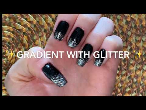 Black Nail Ideas / ✨ Gradient with glitter ✨ / Nail Design || Deyanira Morales Nail_Art