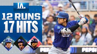 The Los Angeles Dodgers bats go OFF for 12 runs on 17 hits! ???? (9 different players drive in runs!)