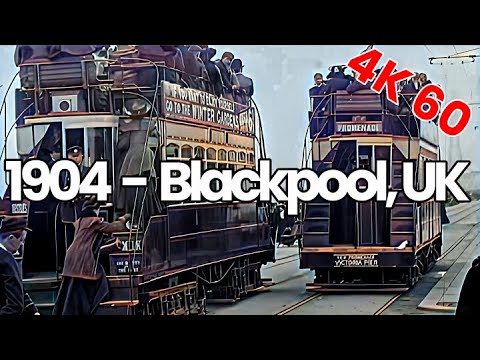 UK 1904 |  AI restored vintage footage | Time travel to Blackpool