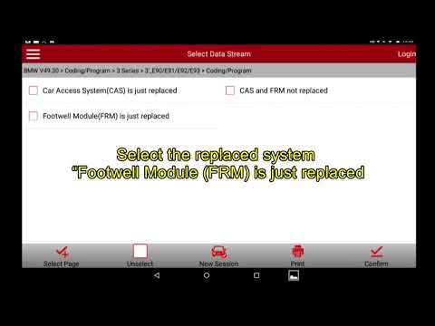 [LAUNCH X-431PRO/PRO3] E-series FRM (Footwell Module) Coding Instructions, BMW (2010)