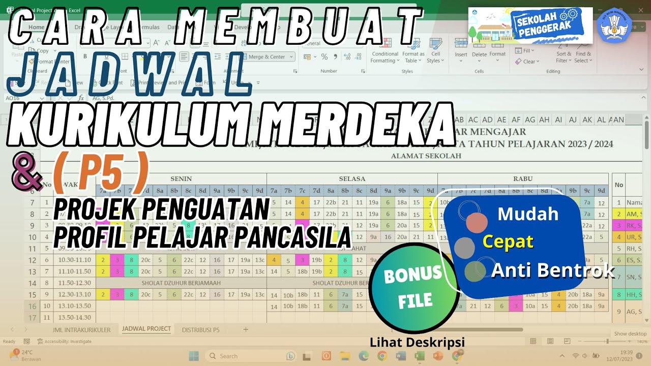 Cara Membuat Jadwal Kurikulum Merdeka | Projek (P5)