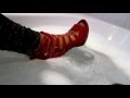 Deichmann Catwalk Plateausandalen Kunstwildleder Rot In Der Badewanne