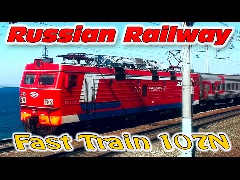 RailWay. Fast Passenger Train RZD on Unbelievable Curvilinear Velocity Tracks / Скорый поезд РЖД Video