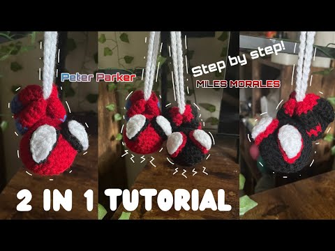 How to crochet Spider Man/Miles Morales Keychain for beginners