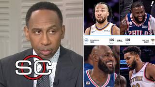 ESPN reacts to 76ers spoiling Knicks’ ring night in LeBron James & Jaylen Brown’s Philadelphia debut