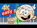 The Loud House Theme Song Slow Easy Beginner Piano Tutorial 4K