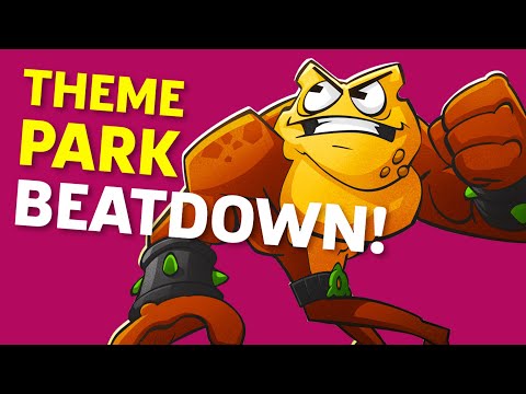 Battletoads Gameplay: Beatin' Up Bad Guys In A Theme Park