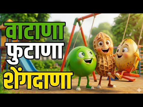 वाटाणा फुटाणा शेंगदाणा Vatana Futana | Marathi Rhymes for Kids | New Marathi Balgeet Song | 4K