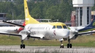 preview picture of video 'Saab 340A of CSO City Fly Take Off at Airport Bern-Belp'