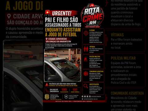 🚨 PAI E FILHO SÃO MORTOS A TIROS DENTRO DE CASA NA GRANDE NATAL