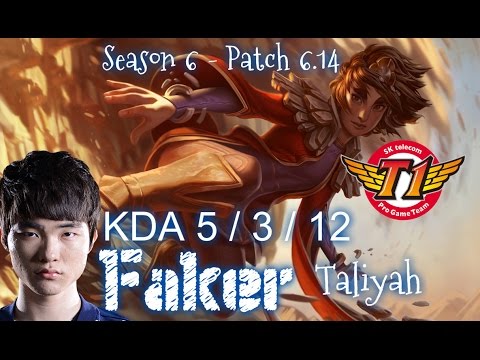 SKT T1 Faker TALIYAH vs KARMA Mid - Patch 6.14 KR Ranked | League of Legends