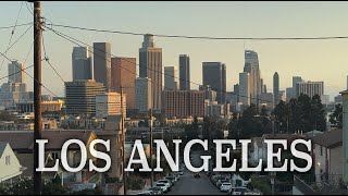 Relaxing Driving to Downtown Los Angeles, Beautiful Sunset Time, 4K HDR Video