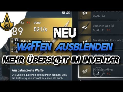 AC Origins - NEU Waffen ausbleden mehr Übersicht im Inventar - Assassins Creed Origins