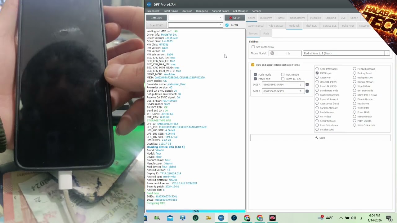 Redmi note 11s (fleur) upgrade to hyper OS | Fix null imei | Repair IMEI | Dft Pro