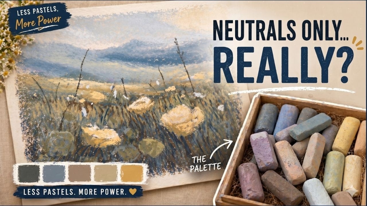 I Painted This Using ONLY Neutrals… Watch What Happened (Real-Time Soft Pastel)
