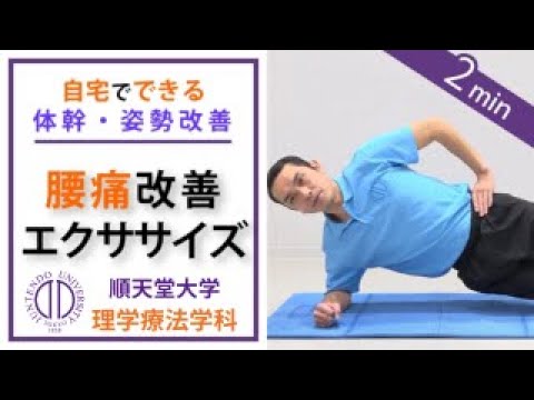 医学科 【腰痛軽減】理学療法士が教える 2分間の腰痛改善エクササイズ（サイドブリッジ,体幹トレーニング）（腰痛の方向け）