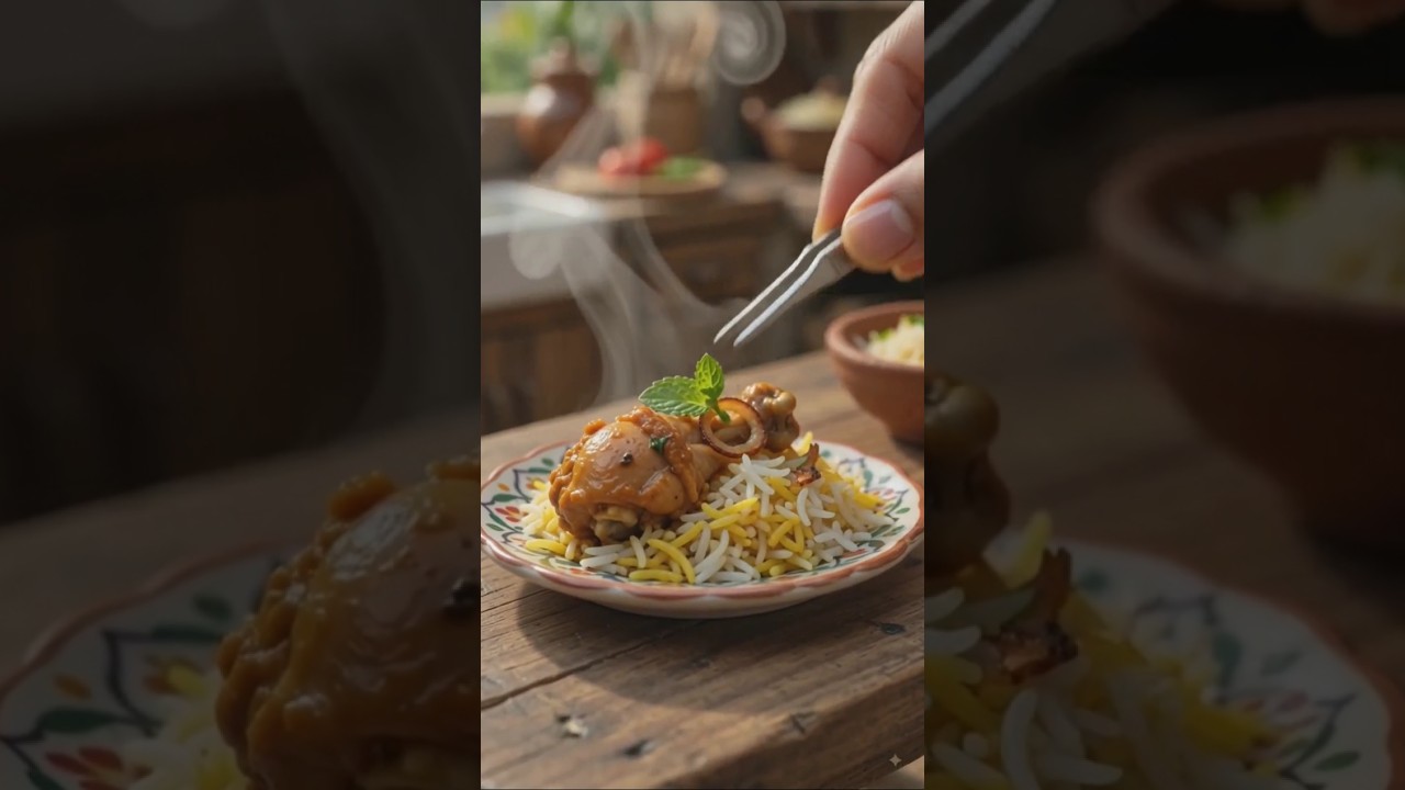 देसी तड़के वाला चिकन और गरमा-गरम बिरयानी 🤤🔥 | Ultimate Chicken Recipe #shorts #cooking