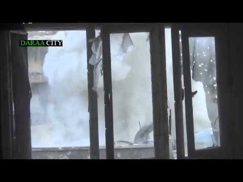 استهداف مقرات النظام في ساحة بصرى في محافظة درعا من قبل لواء الإعتصام بالله