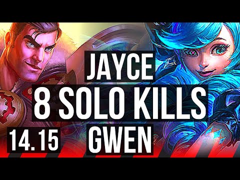 JAYCE vs GWEN (TOP) | 8 solo kills, 800+ games | BR Master | 14.15
